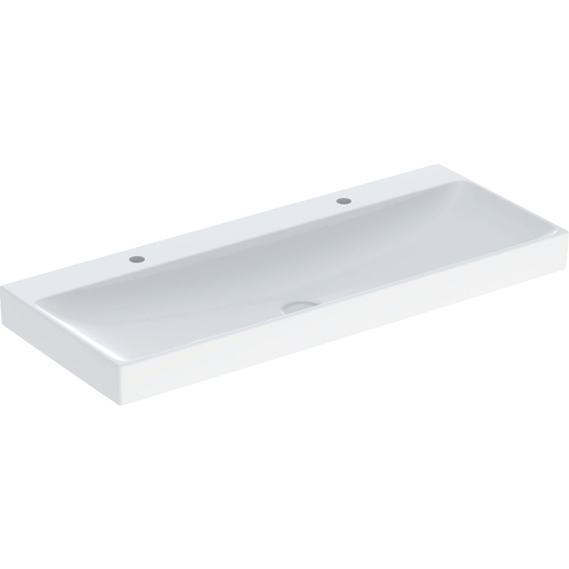 ONE Umywalka, odpływ pionowy, B120cm, T48cm, z dwoma otworami na baterię, bez przelewu, KeraTect GEBERIT 505.022.01.5