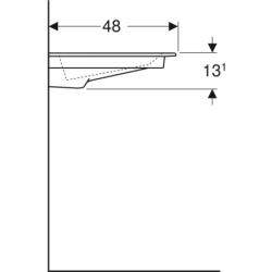 ONE Umywalka meblowa, odpływ poziomy, B90cm, T48cm, bez otworu, bez przelew., KeraTect GEBERIT 505.008.00.1
