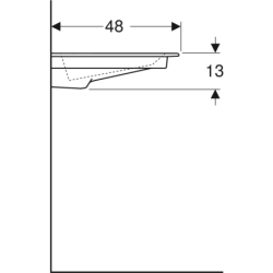 ONE Umywalka meblowa, odpływ poziomy, B105cm, T48cm, bez otworu, bez przelewu, KeraTect GEBERIT 505.014.00.1