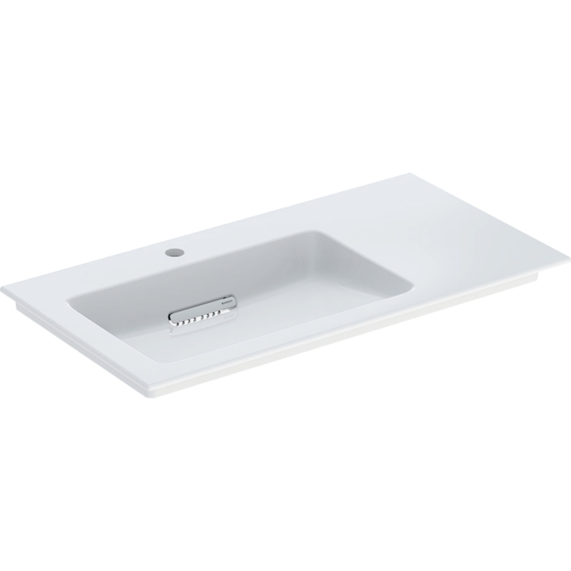 ONE Umywalka meblowa, odpływ poziom, B90cm, T48cm, z otworem na bat. po lewej, bez przelew., KeraTect GEBERIT 505.007.00.1