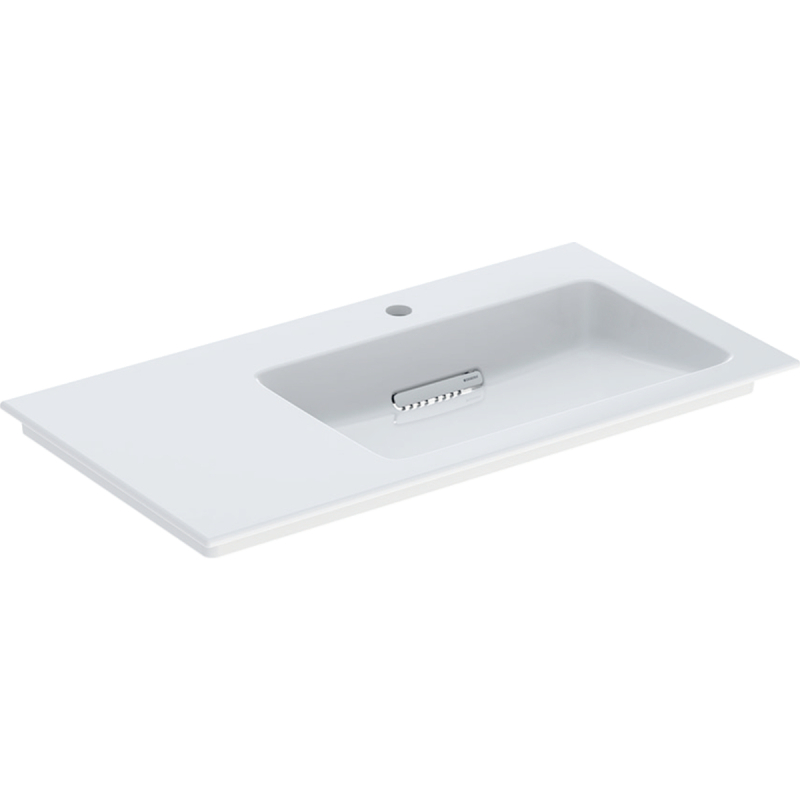 ONE Umywalka meblowa, odpływ poziom, B90cm, T48cm, z otworem na bat. po prawej, bez przelew., KeraTect GEBERIT 505.009.00.1