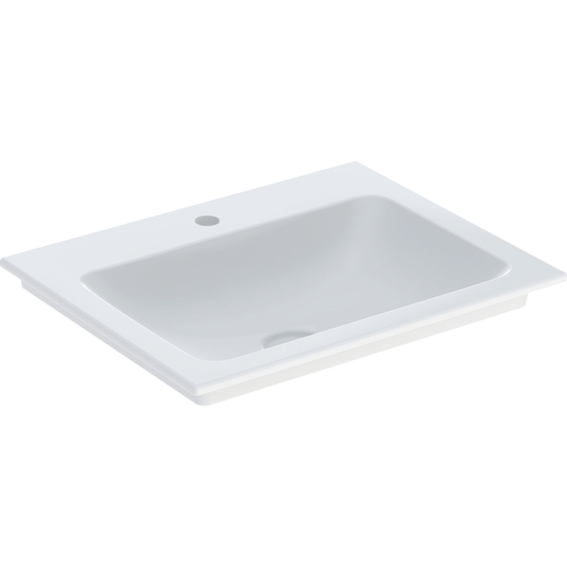 ONE Umywalka meblowa, odpływ pionowy, B60cm, T48cm, z otworem na baterię, bez przelewu, KeraTect GEBERIT 505.010.01.1