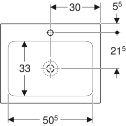ONE Umywalka meblowa, odpływ pionowy, B60cm, T48cm, z otworem na baterię, bez przelewu, KeraTect GEBERIT 505.010.01.1