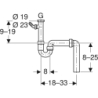 Zlewozmywakowy zestaw odpływowy, biały R 1 1/2x50mm GEBERIT 152.550.11.1