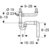 Zlewozmywakowy zestaw odpływowy, biały R 1 1/2x50mm GEBERIT 152.553.11.1