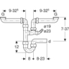 Zlewozmywakowy zestaw odpływowy, R 1 1/2x40mm GEBERIT 152.886.11.1