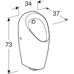Pisuar Selva ze zintegrowaną armaturą, zasilanie 230V GEBERIT 116.082.00.1