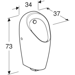 Pisuar Selva ze zintegrowaną armaturą, zasilanie generatorowe GEBERIT 116.084.00.1