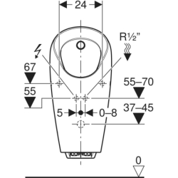 Pisuar Selva do armatury zintegrowanej GEBERIT 116.085.00.1