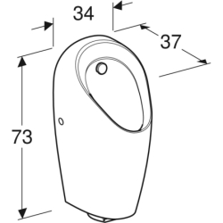 Pisuar Selva do armatury zintegrowanej GEBERIT 116.085.00.1