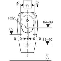 Pisuar Tamina, do podtynkowego zaworu spłukującego do pisuarów GEBERIT 116.140.00.1