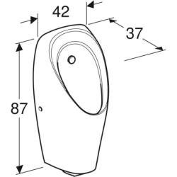 Pisuar Tamina, z wbudowanym modułem sterowania, zasilanie bateryjne GEBERIT 116.143.00.1