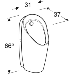 Pisuar Preda do armatury zewnętrznej GEBERIT 116.070.00.1