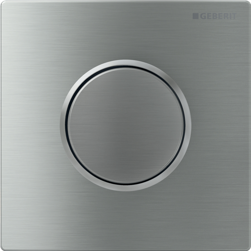 Pneumatyczny zawór spłukujący do pisuaru, ręczny, Typ 10, stal nierdz., okrągły GEBERIT 116.015.SN.1