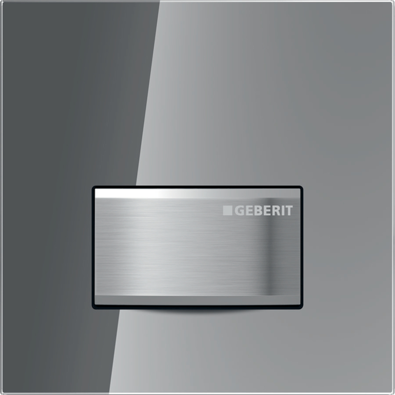 Pneumatyczny zawór spłukujący do pisuaru, ręczny, Typ 50, szkło dymione, prostokątny GEBERIT 116.016.SD.5