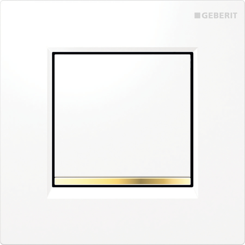 Pneumatyczny zawór spłukujący do pisuaru, ręczny, Typ 20, biały-złoty-biały, prostokątny GEBERIT 116.017.KK.1