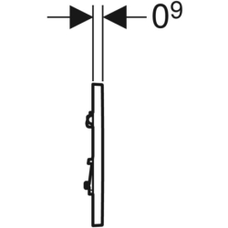 Pneumatyczny zawór spłukujący do pisuaru, ręczny, Typ 20, biały-złoty-biały, prostokątny GEBERIT 116.017.KK.1