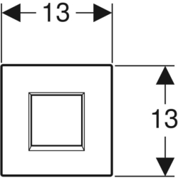 Elektroniczny zawór spłukujący do pisuaru, zasilanie bateryjne, Typ 20, chrom bł.-chrom mat, prostokątny GEBERIT 116.037.KH.1