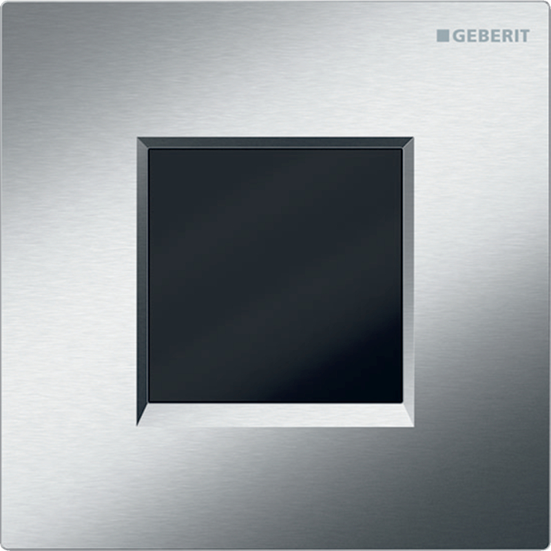 Elektroniczny zawór spłukujący do pisuaru, zasilanie bateryjne, Typ 30, chrom szczotk.-chrom bł. GEBERIT 116.037.KX.1