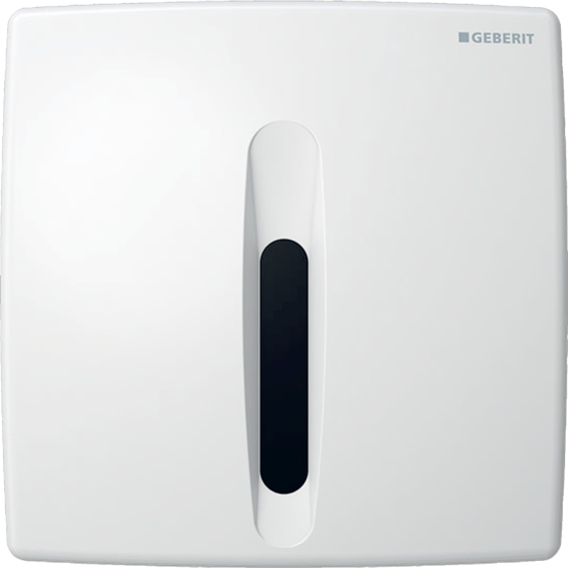 Elektroniczny zawór spłukujący do pisuaru, Basic, zasilanie bateryjne, biały GEBERIT 115.818.11.5