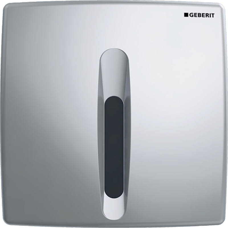 Elektroniczny zawór spłukujący do pisuaru, Basic, zasilanie bateryjne, chrom-mat GEBERIT 115.818.46.5
