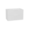 Tuto 2.0 szafka wisząca 80 cm 2 szuflady front ryflowany, umywalka As, biały/biały EXCELLENT MLEX.2172.K.80.0336.WHWH