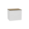Tuto 2.0 szafka wisząca 60 cm 2 szuflady front gładki wysoki, blat dąb Hikora, biały/biały EXCELLENT MLEX.2172.K.60.02BL.WHWH