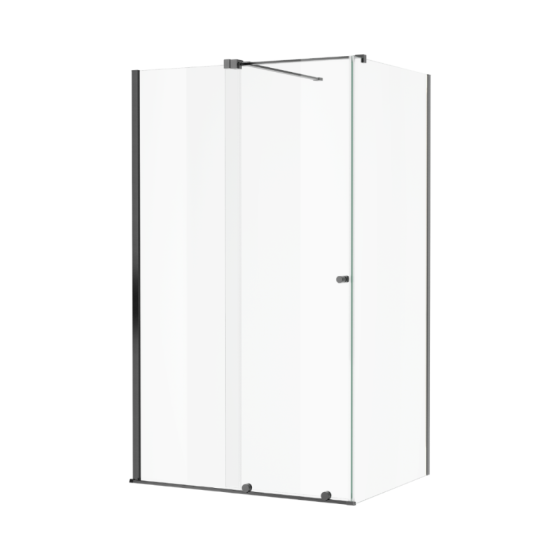 Ortigo kabina prostokątna narożna 140x90, drzwi przesuwne, Clean Control, grafit szczotkow. EXCELLENT KAEX.5016.K.1400.0900.AB