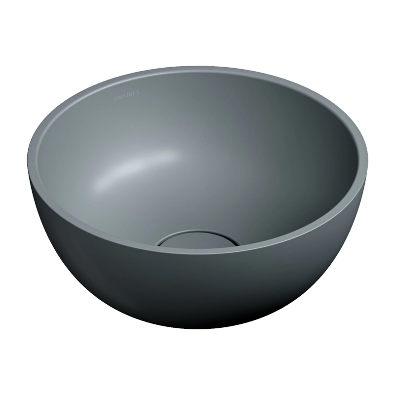 Umywalka nablatowa SHELL M+ 35cm ash grey mat OMNIRES SHELL350UNAG