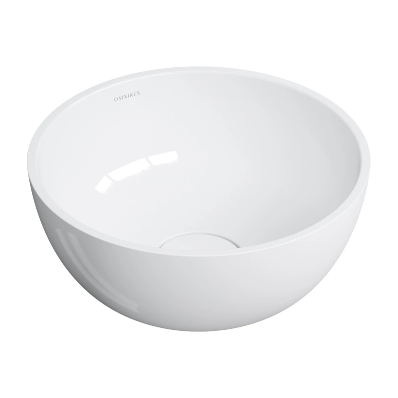 Umywalka nablatowa SHELL M+ 35cm biały połysk OMNIRES SHELL350UNBP