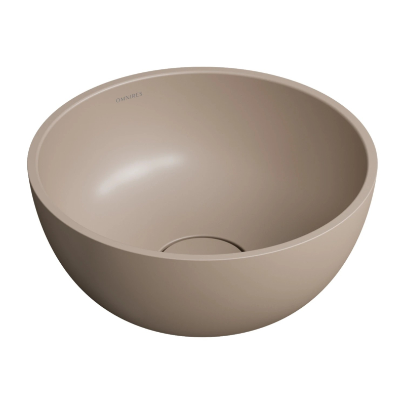 Umywalka nablatowa SHELL M+ 35cm dune beige mat OMNIRES SHELL350UNDB