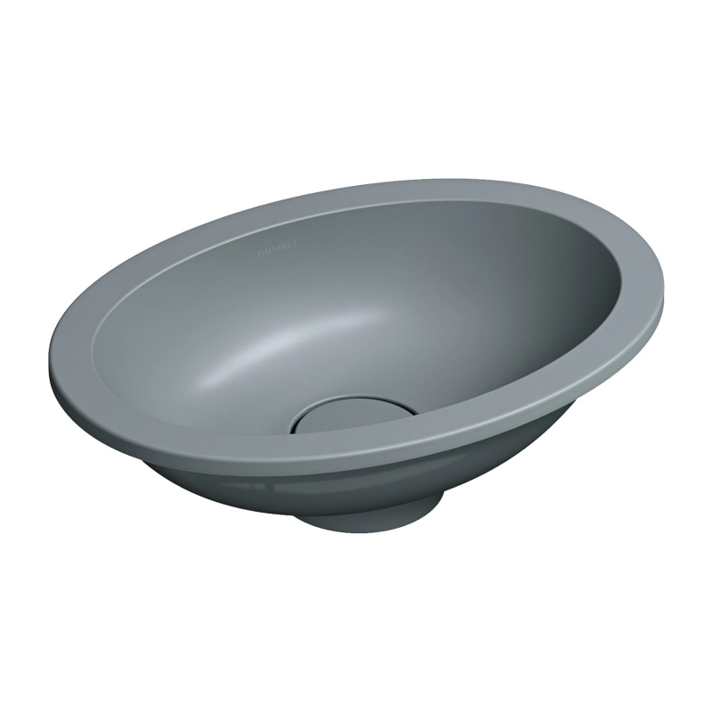 Umywalka podblatowa SHELL M+ 38x25cm ash grey mat OMNIRES SHELL380UPAG