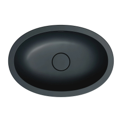 Umywalka podblatowa SHELL M+ 48x31cm black lava mat OMNIRES SHELL480UPBLV