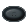 Umywalka podblatowa SHELL M+ 48x31cm black lava mat OMNIRES SHELL480UPBLV