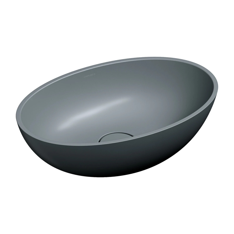 Umywalka nablatowa SHELL M+ 50x32cm ash grey mat OMNIRES SHELL500UNAG