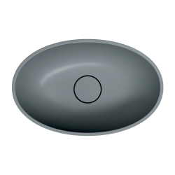 Umywalka nablatowa SHELL M+ 50x32cm ash grey mat OMNIRES SHELL500UNAG