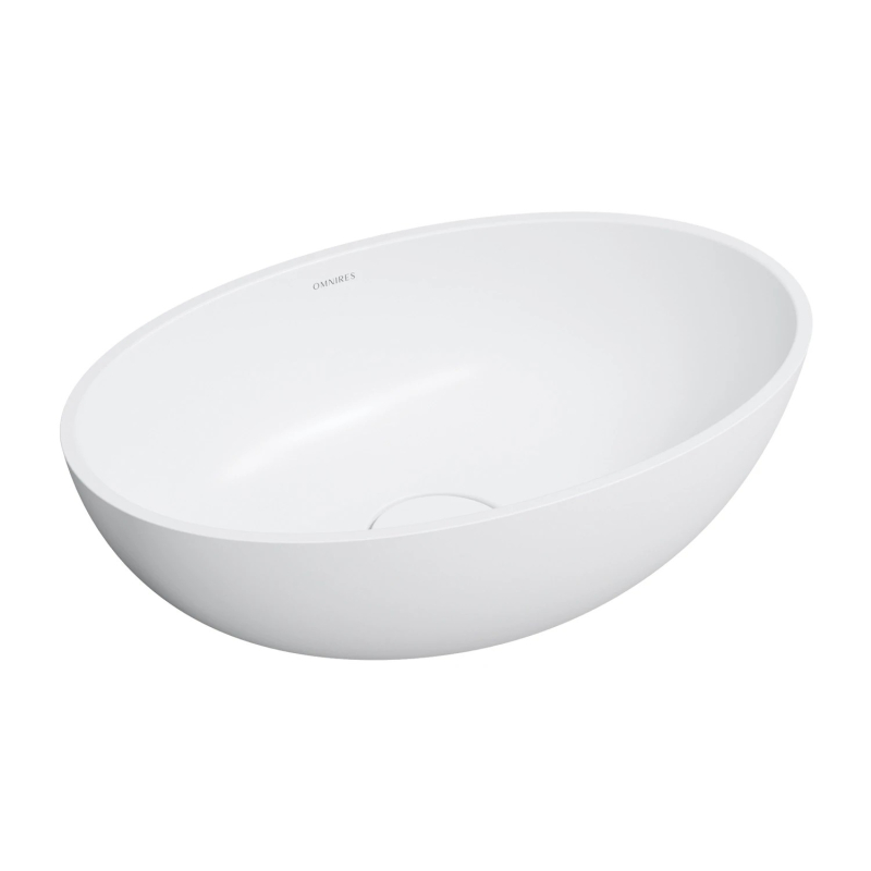 Umywalka nablatowa SHELL M+ 50x32cm biały mat OMNIRES SHELL500UNBM