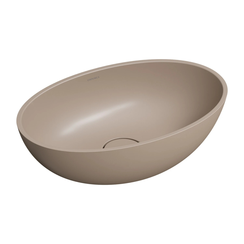 Umywalka nablatowa SHELL M+ 50x32cm dune beige mat OMNIRES SHELL500UNDB