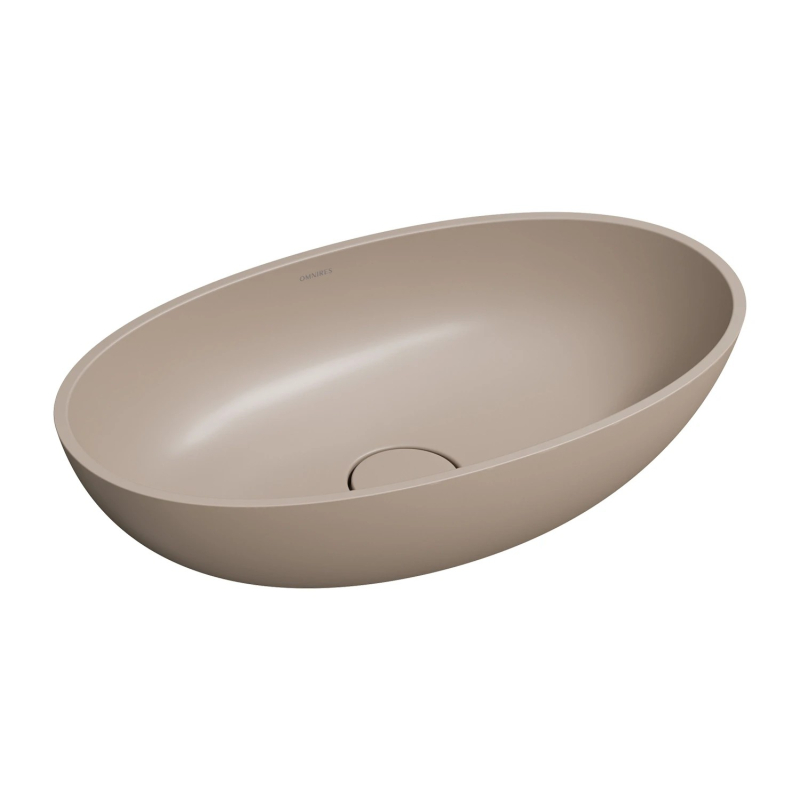 Umywalka nablatowa SHELL M+ 60x35 cm dune beige mat OMNIRES SHELLUNDB