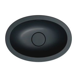 Umywalka podblatowa SHELL M+ 38x25cm black lava mat OMNIRES SHELL380UPBLV