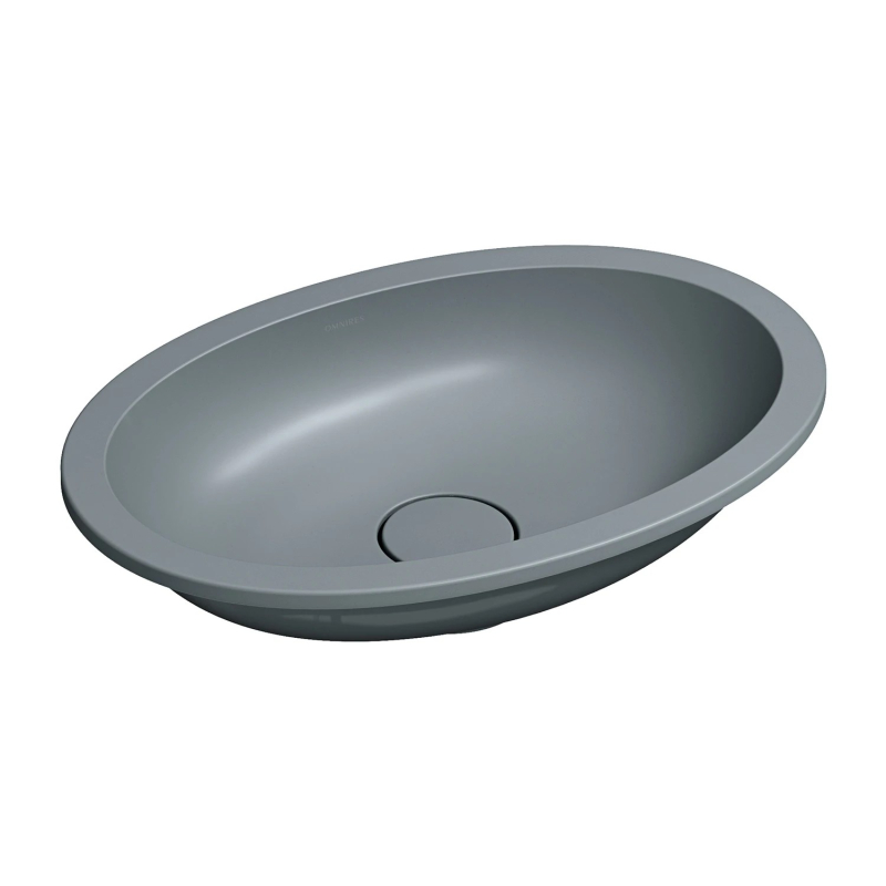 Umywalka podblatowa SHELL M+ 48x31cm ash grey mat OMNIRES SHELL480UPAG