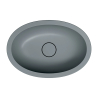 Umywalka podblatowa SHELL M+ 48x31cm ash grey mat OMNIRES SHELL480UPAG