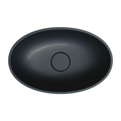 Umywalka nablatowa SHELL M+ 50x32cm black lava mat OMNIRES SHELL500UNBLV