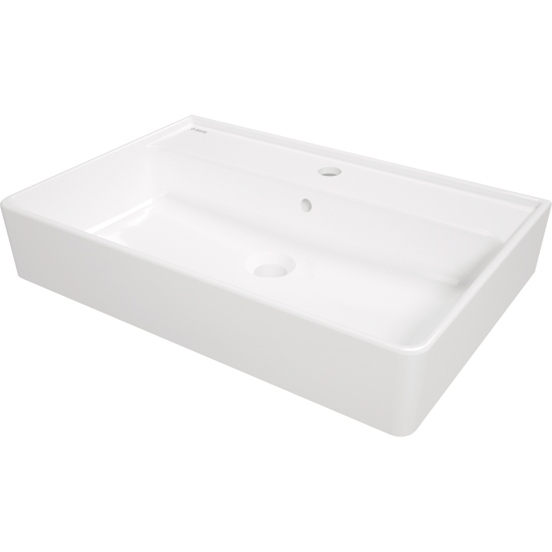Umywalka ceramiczna nablatowa/ścienna z miejscem na baterię - 61x41 cm DEANTE CDT6U7S