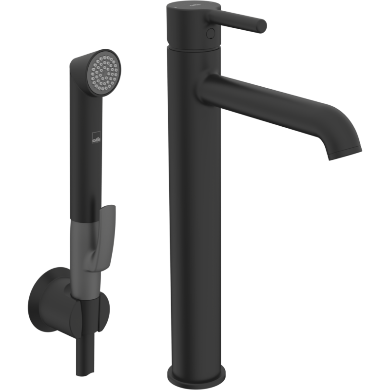 Bateria nablatowa 1-otworowa czarny matowy jednouchwytowa, bidetta Optima Style ORAS 2602FH-33
