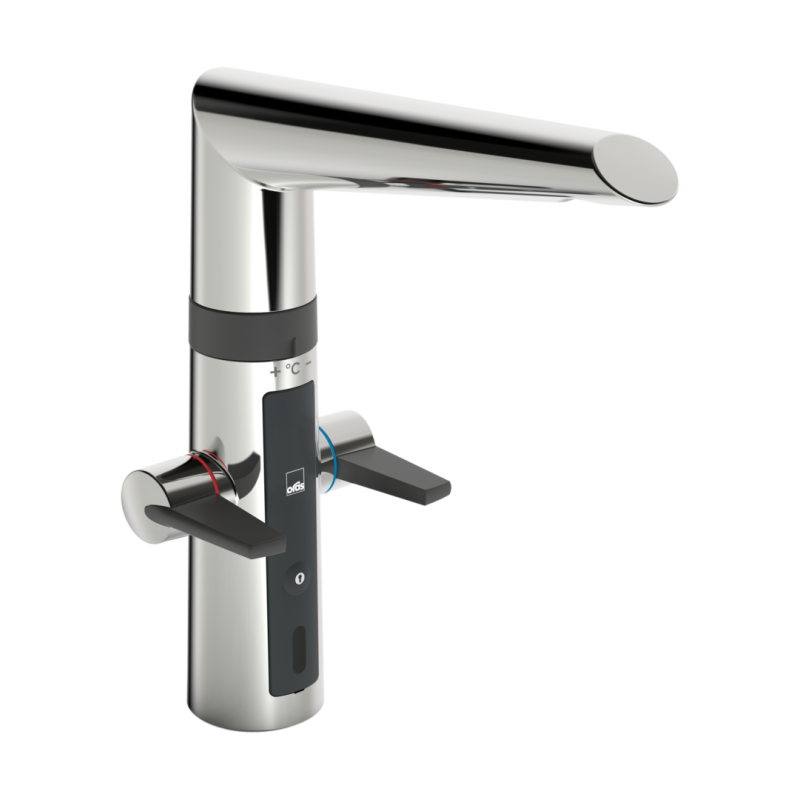 Bateria kuchenna, 3 v 1-otworowa chrom hybrydowa, zasilanie bateryjne Optima Hybrid ORAS 2720F