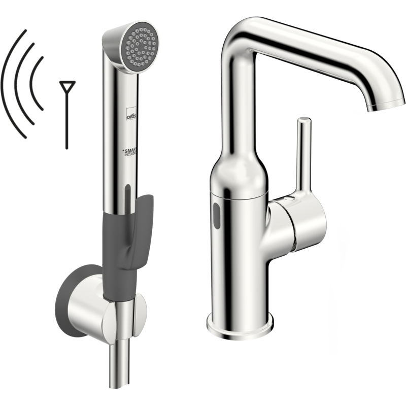 Bateria umywalkowa, 3 v, bluetooth 1-otworowa chrom hybrydowa, bidetta, zasilanie bateryjne, Optima Style Hybrid ORAS 2617FHZ