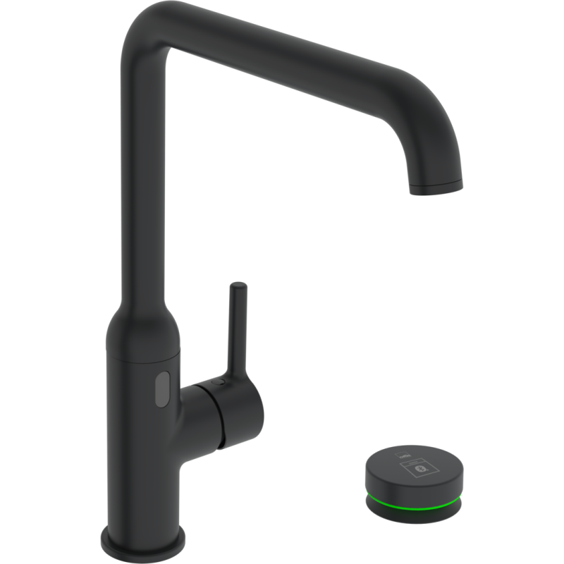 Bateria kuchenna z zaworem do zmywarki, 230/9V, bluetooth czarny mat, zasilacz w komplecie, Optima Style Hybrid ORAS 2639FHTZ-33