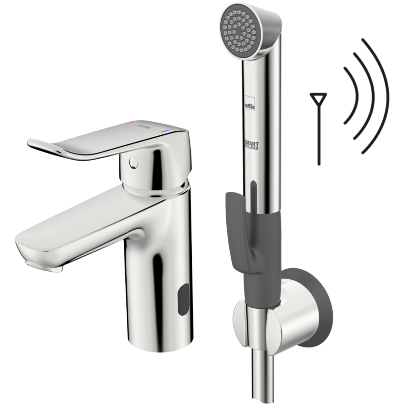 Bateria umywalkowa, 3 v, non-bluetooth 1-otworowa chrom hybrydowa, bidetta, zasilanie bateryjne Care Hybrid ORAS 5705FQ