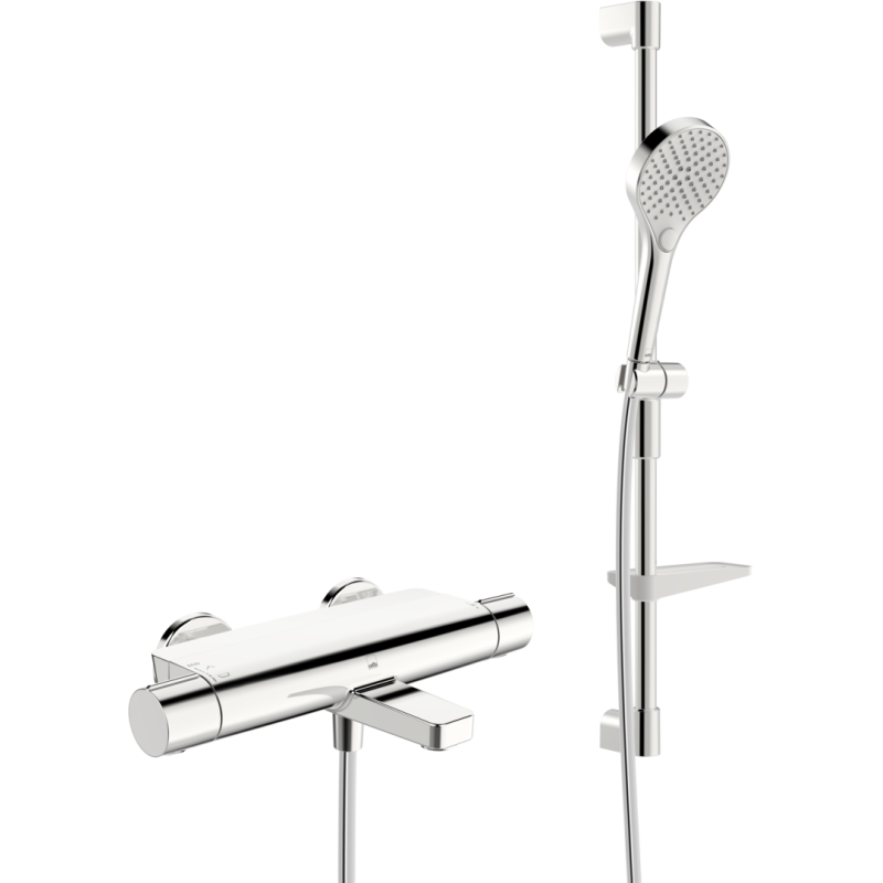 Bateria wannowo-natryskowa z prysznicem 2-otworowa chrom termostatyczna Optima Style ORAS 7149NU